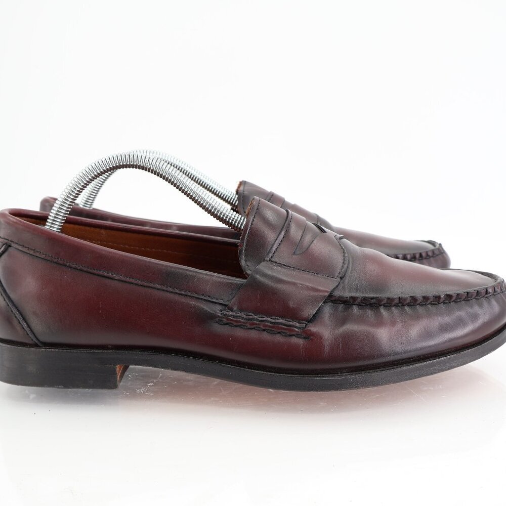 Allen Edmonds Men's Walden Loafer Size 10 3E Burgundy Leather Penny Slip on - Picture 3 of 13